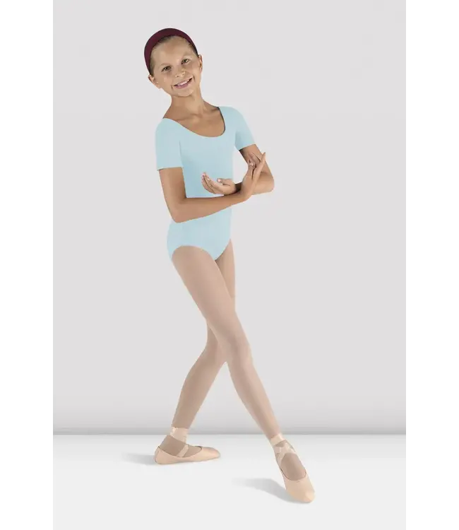 Children's Short Sleeve Leotard Pastel Blue