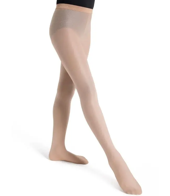 Children's Shimmery Footed Tights Suntan Small