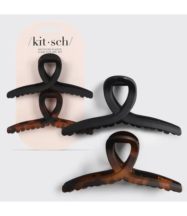 Recycled Plastic Large Loop Claw Clips 2pc