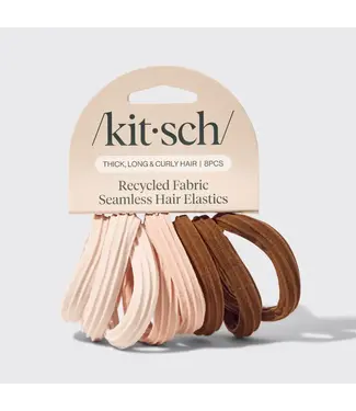 Kitsch Recycled Seamless Hair Elastics 8pc Set- Rosewood