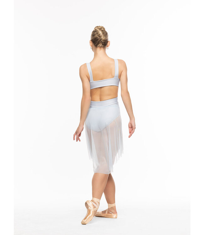 Ladies' Dramatic High-Low Skirt Frost Mesh