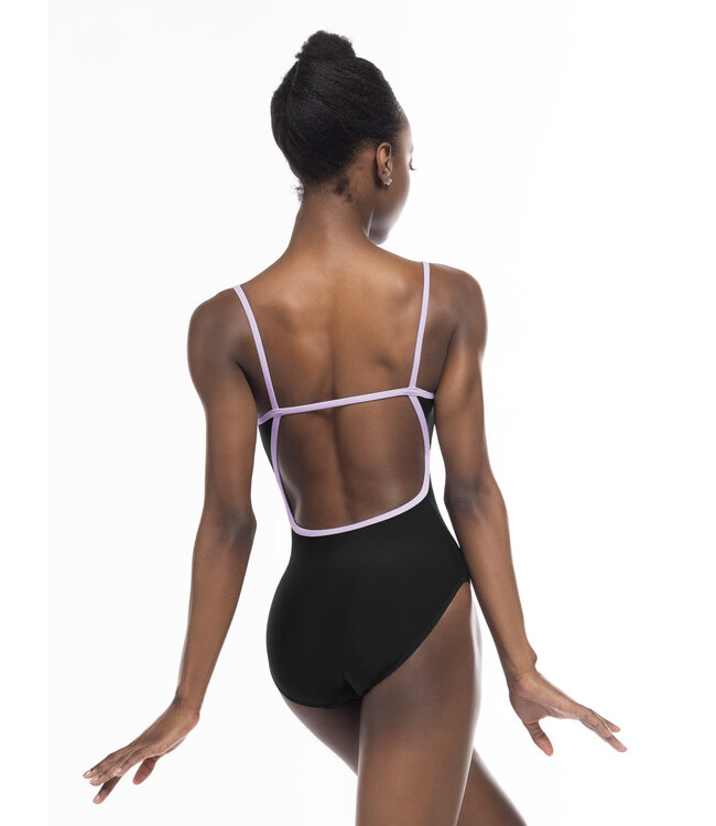 Eleve Ladies' Candy leotard Black (Lavender Trim)