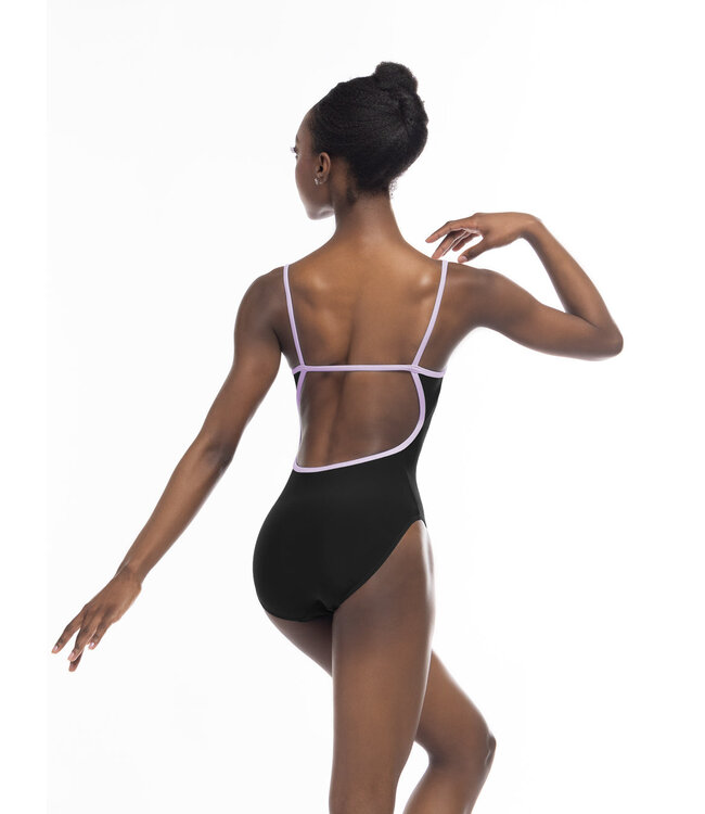 Eleve Ladies' Candy leotard Black (Lavender Trim)