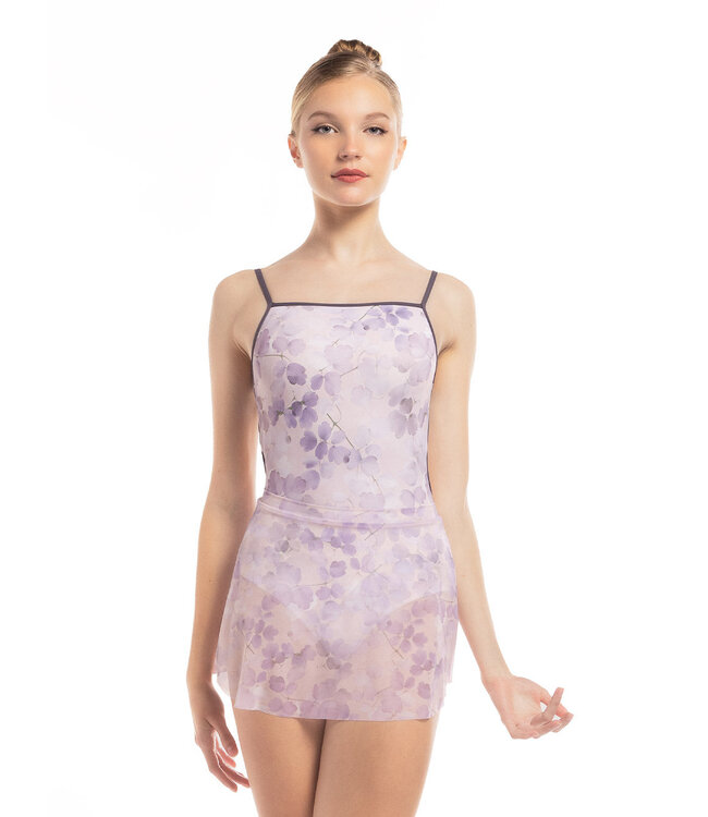 Ladies' Tulip Skirt Pressed Leaves Mesh