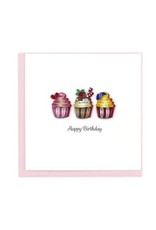 Quilling Card Lg - Birthday Cupcakes