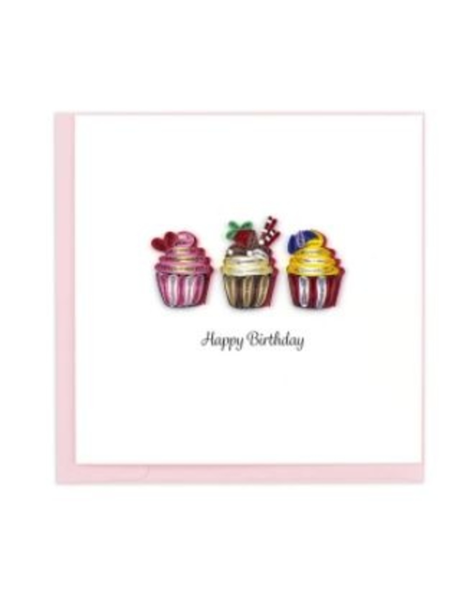 Quilling Card Lg - Birthday Cupcakes