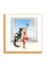 Quilling Card Lg - Two Cats