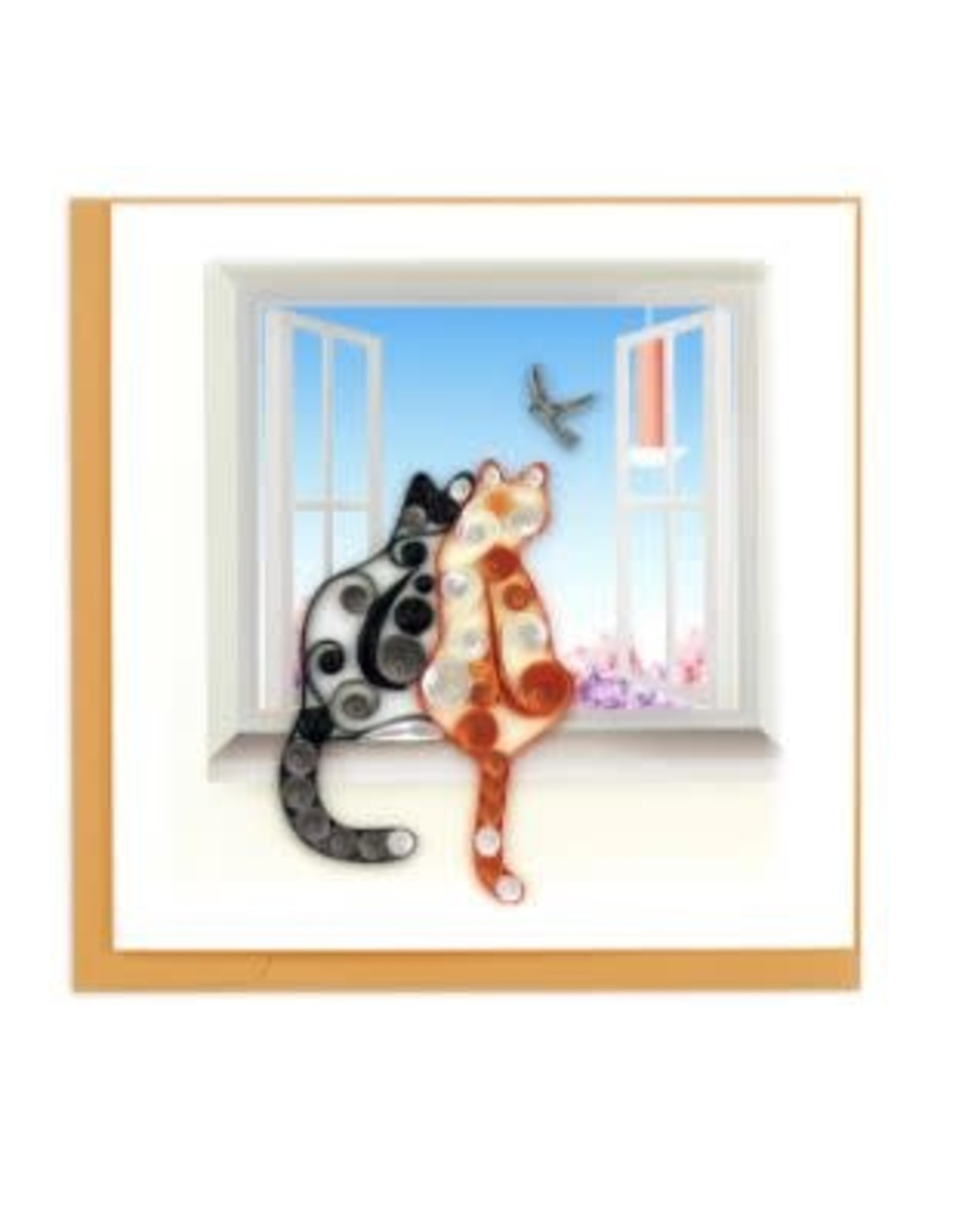 Quilling Card Lg - Two Cats