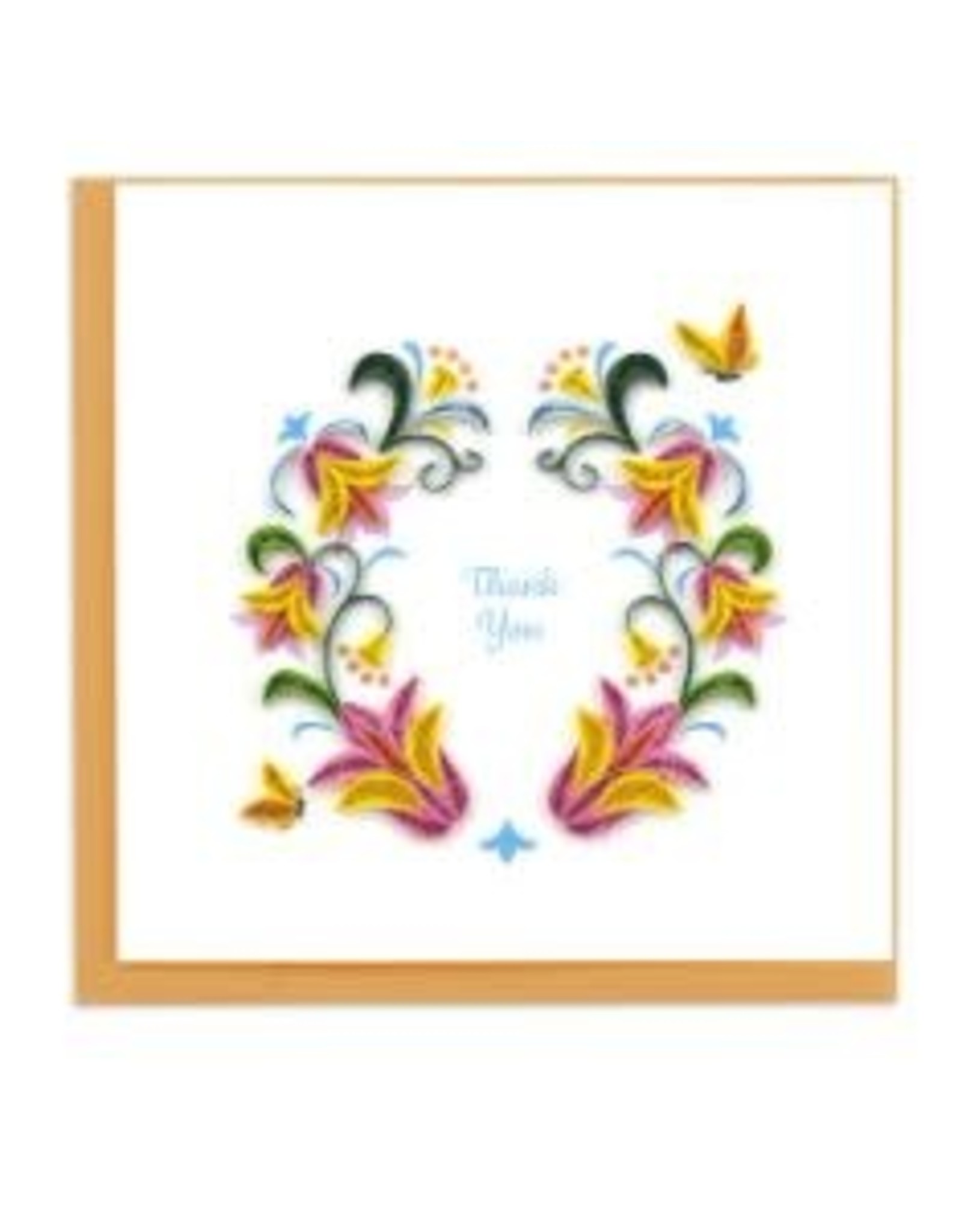 Quilling Card Lg- Thank You Flower Wreath