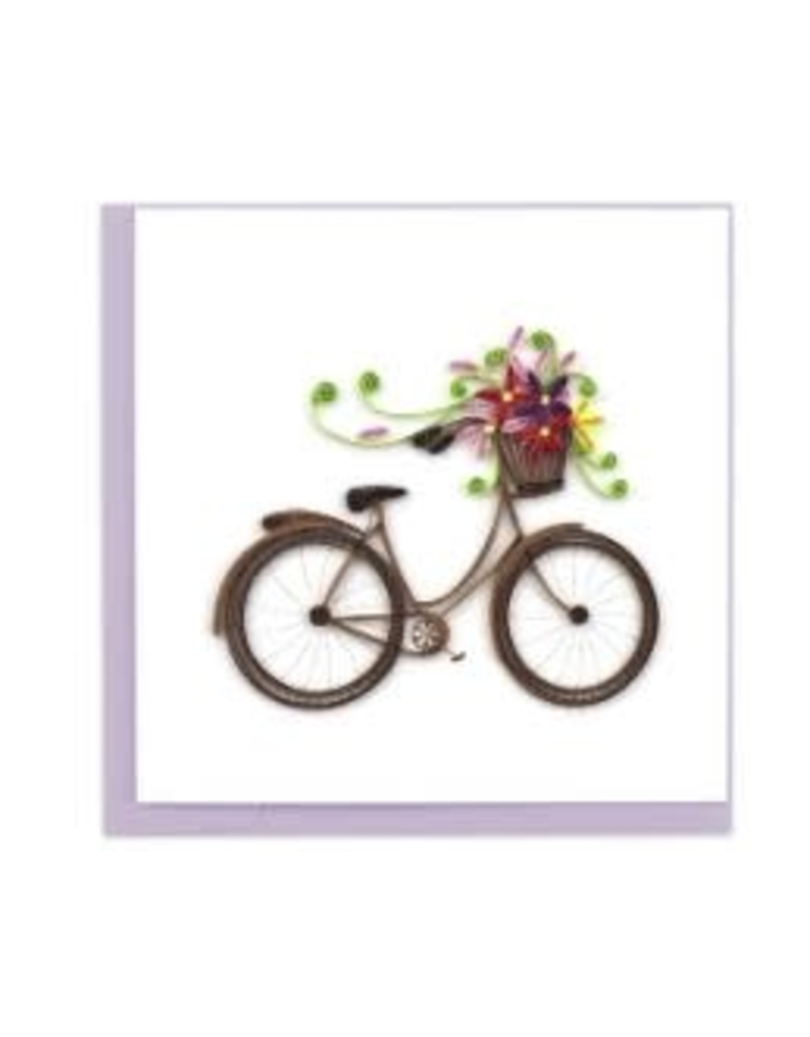 Quilling Card  - Bicycle & Flower Basket