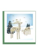 Quilling Card Lg - Snowy Reindeer