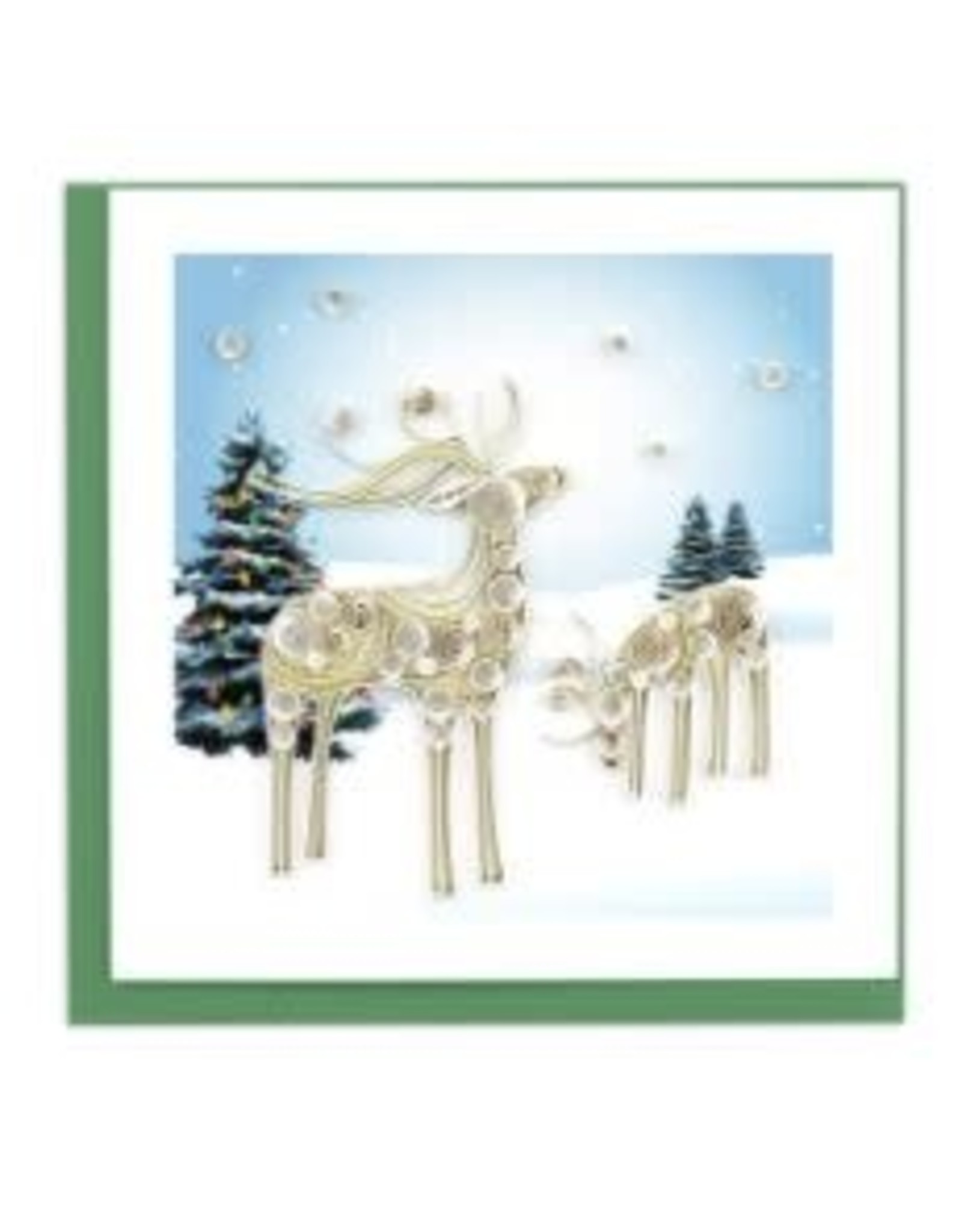 Quilling Card Lg - Snowy Reindeer