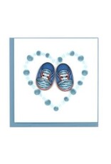 Quilling Card Lg - Blue baby Booties