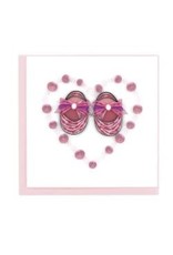 Quilling Card Lg - Pink Baby Booties