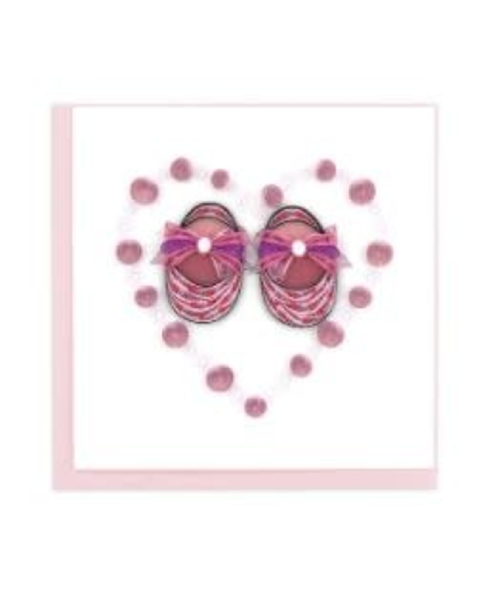 Quilling Card Lg - Pink Baby Booties
