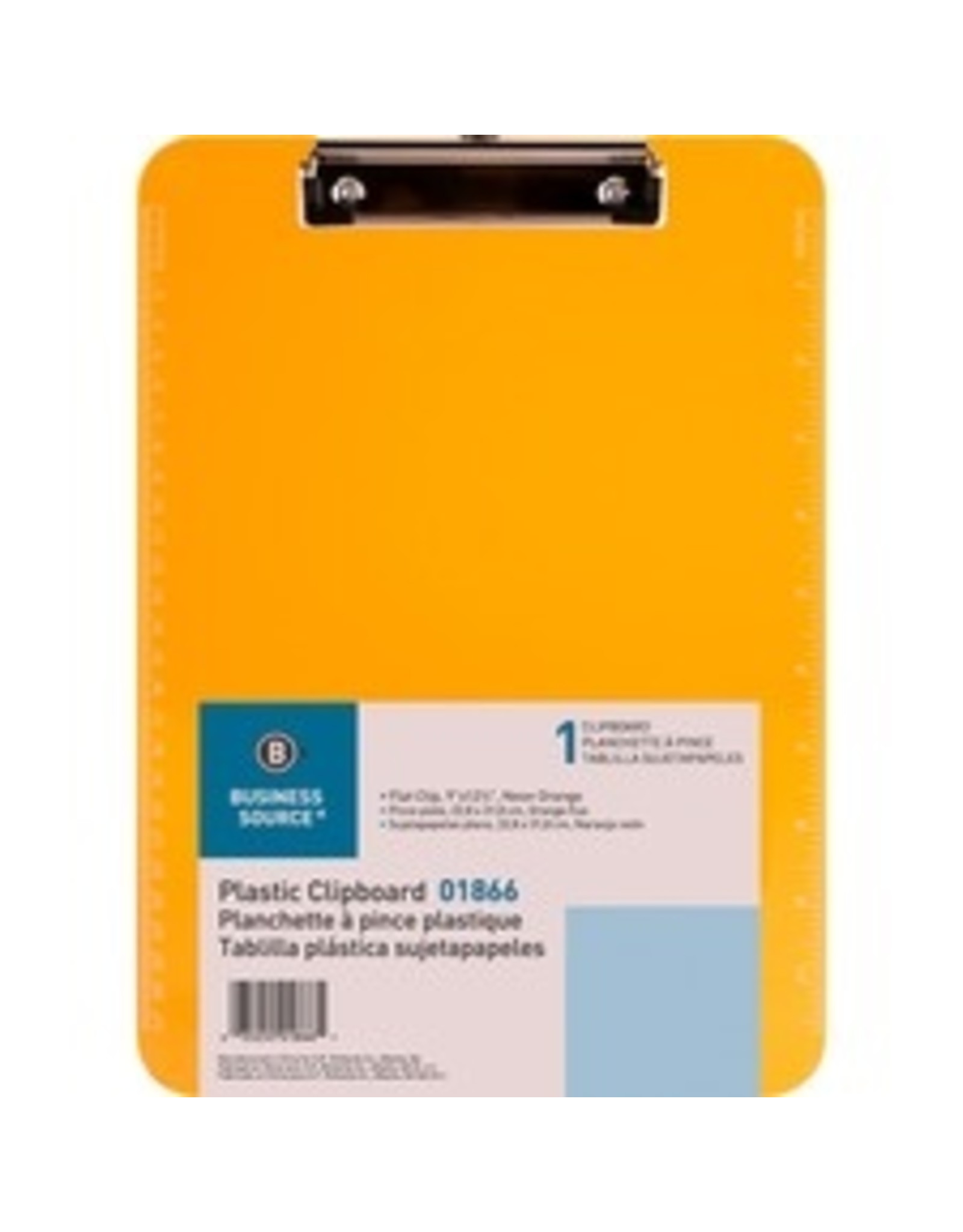 CLIPBRD, NEON PLSTC 9x12*ORNGE