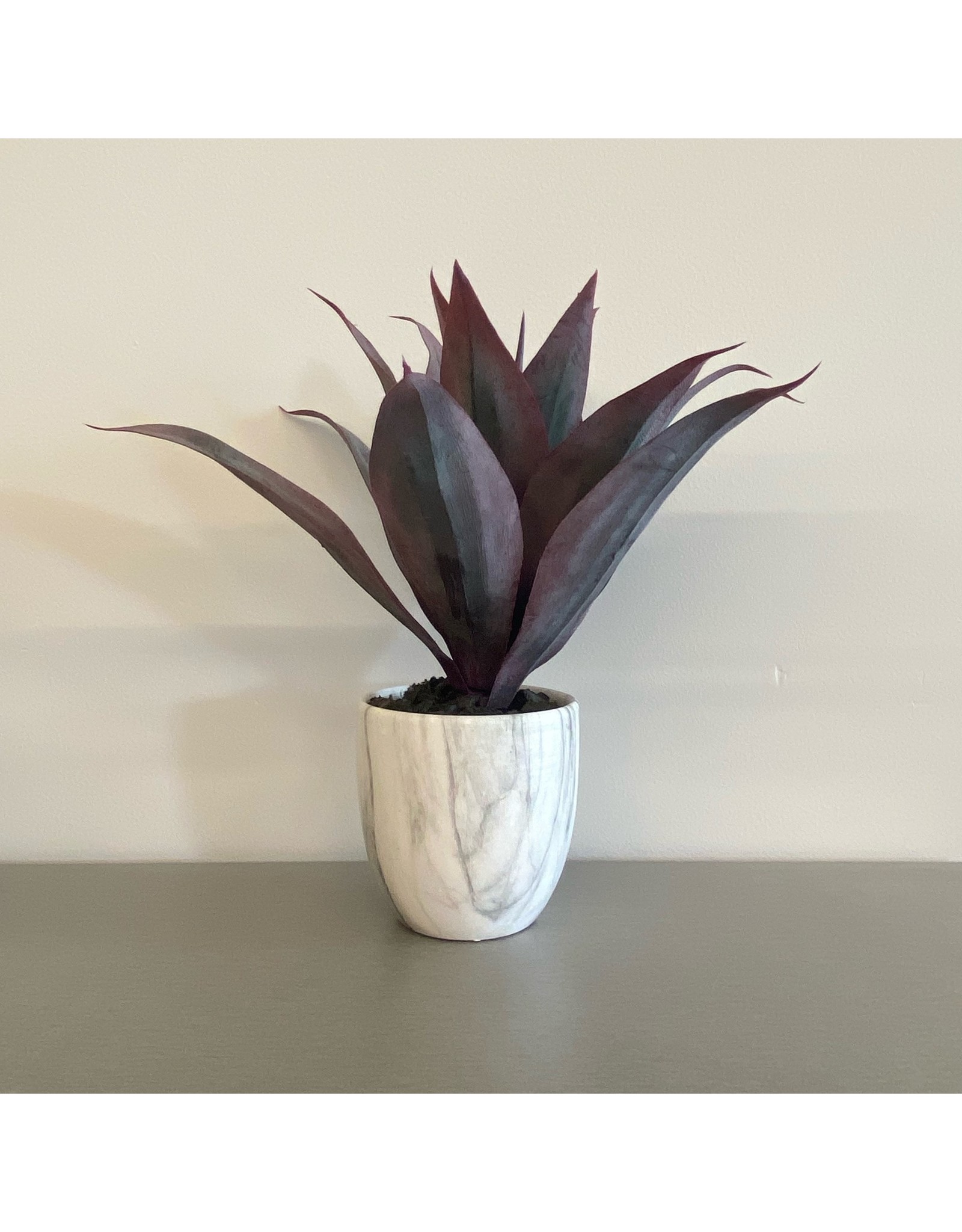 Red Leaf Plant In Marble Vase