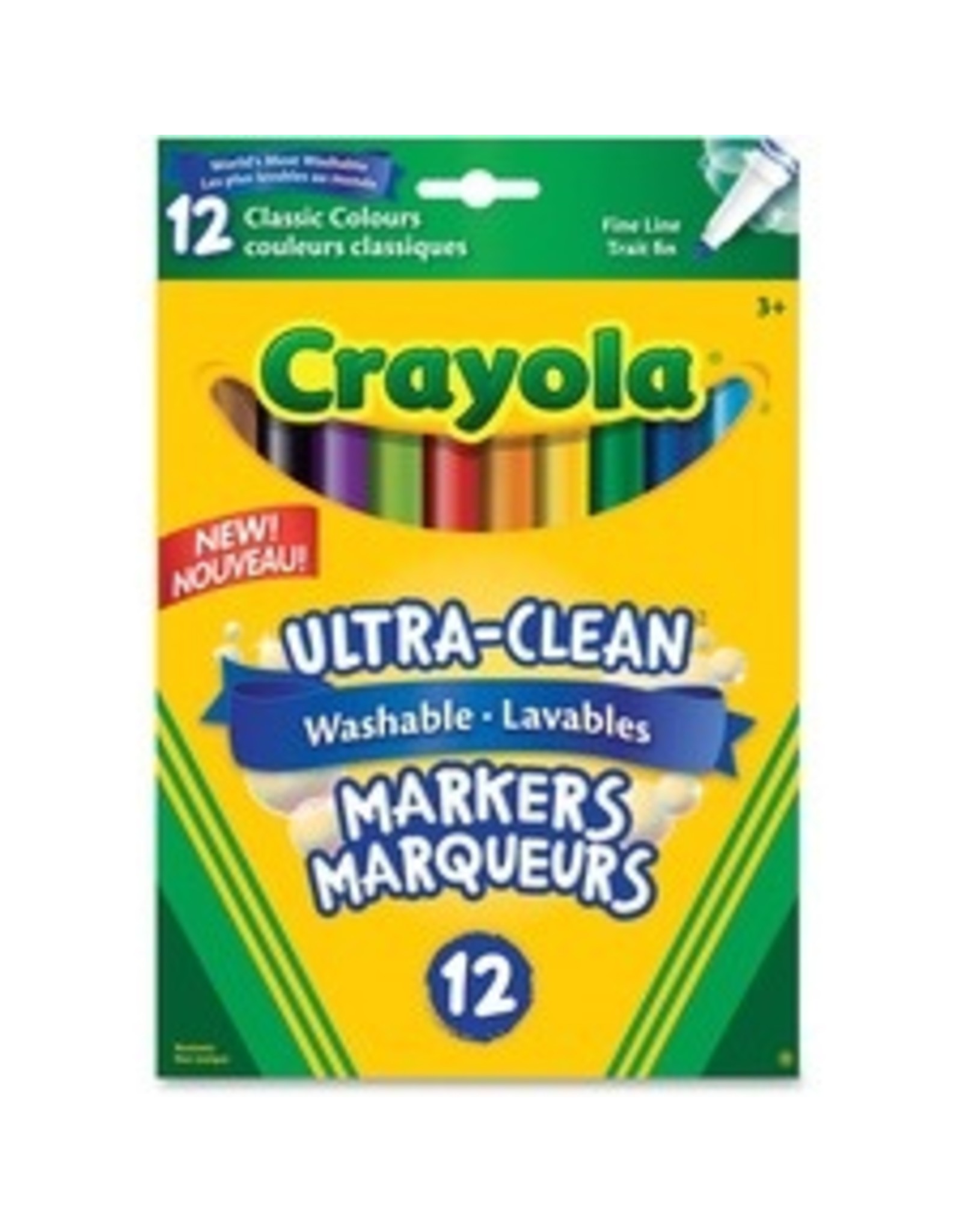 MARKERS, THIN WASHABLE  *12/PK