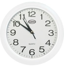 Geocan Wall Clock 10'' - Analog - Quartz - White