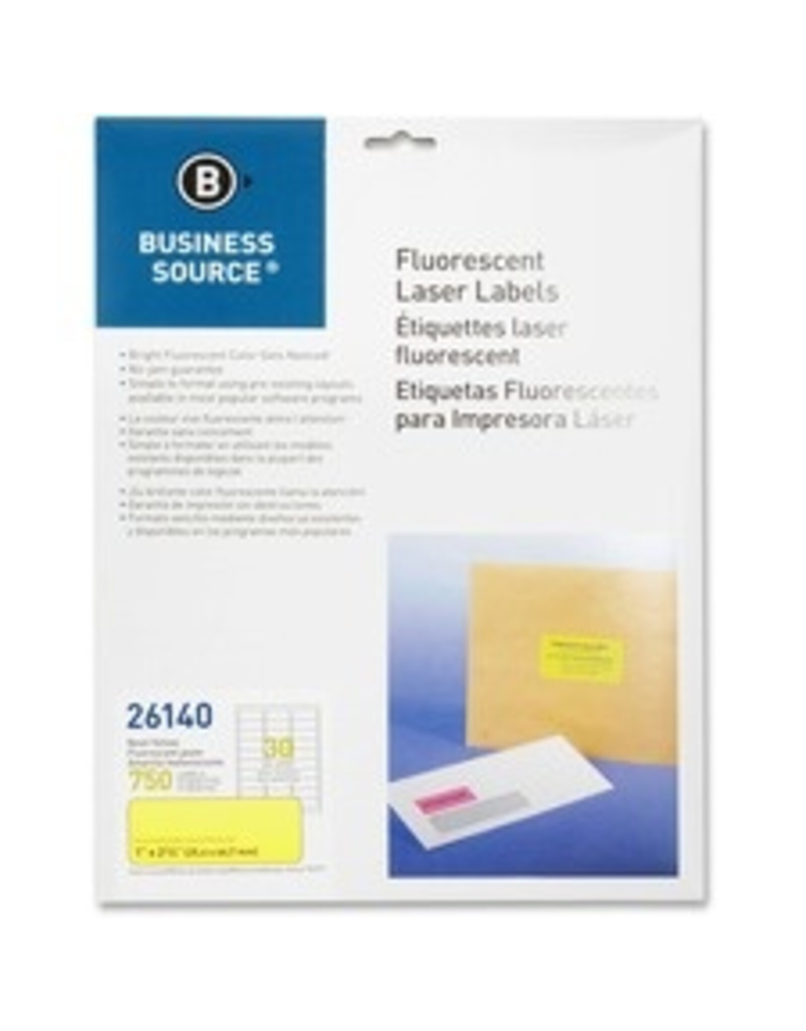 LABEL LSR 1x2-5/8,750/PK*FL.YW