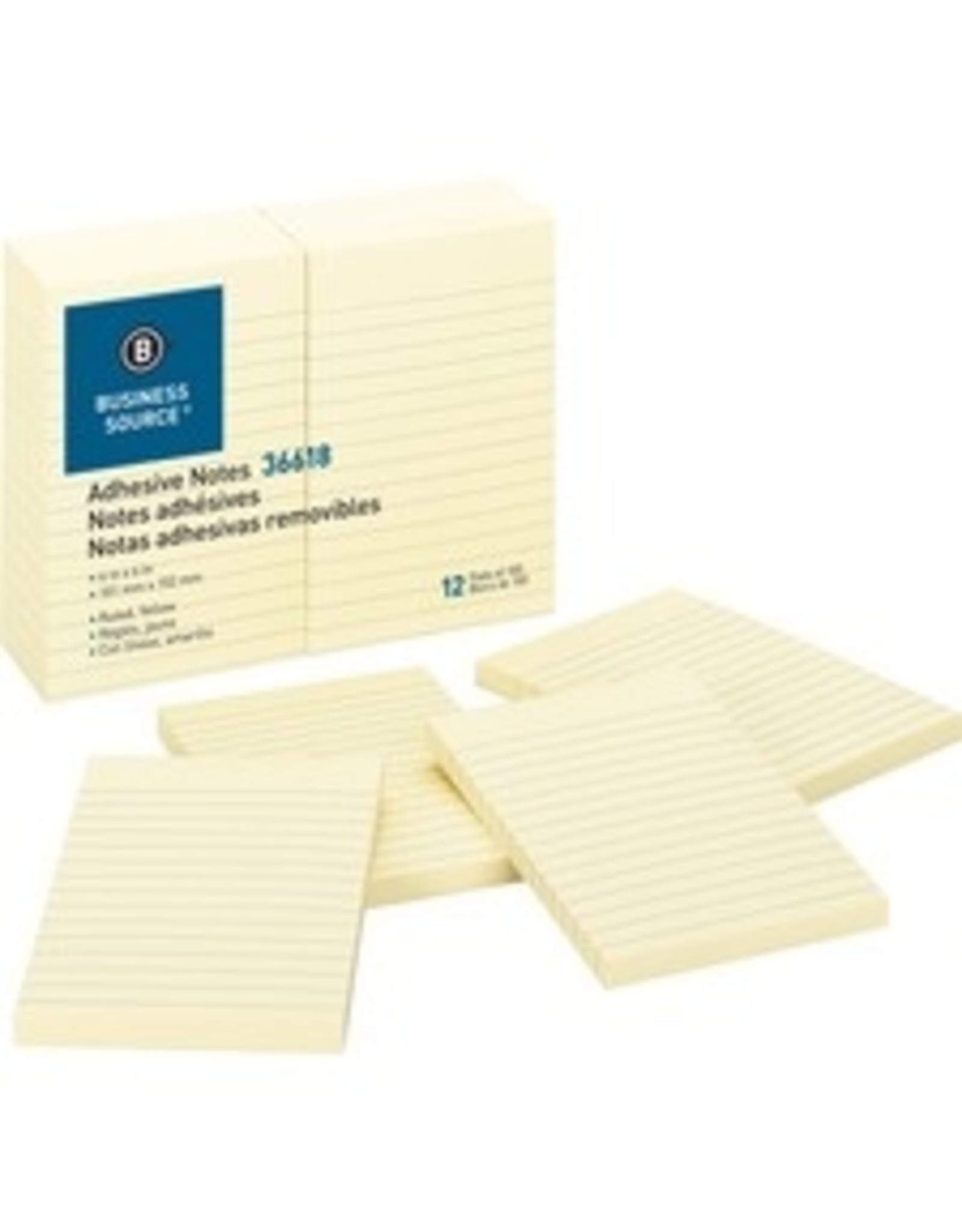 NOTES ADHES 4x6 RULED YLW*12pk