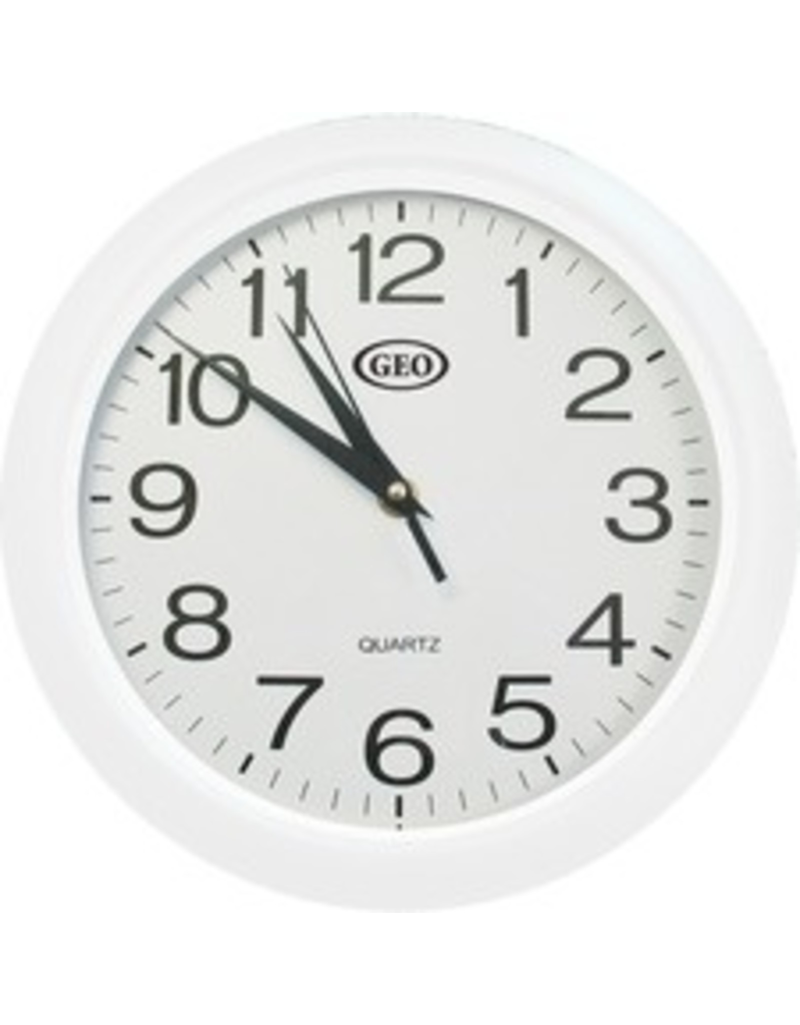 Geocan Wall Clock 10'' - Analog - Quartz - White