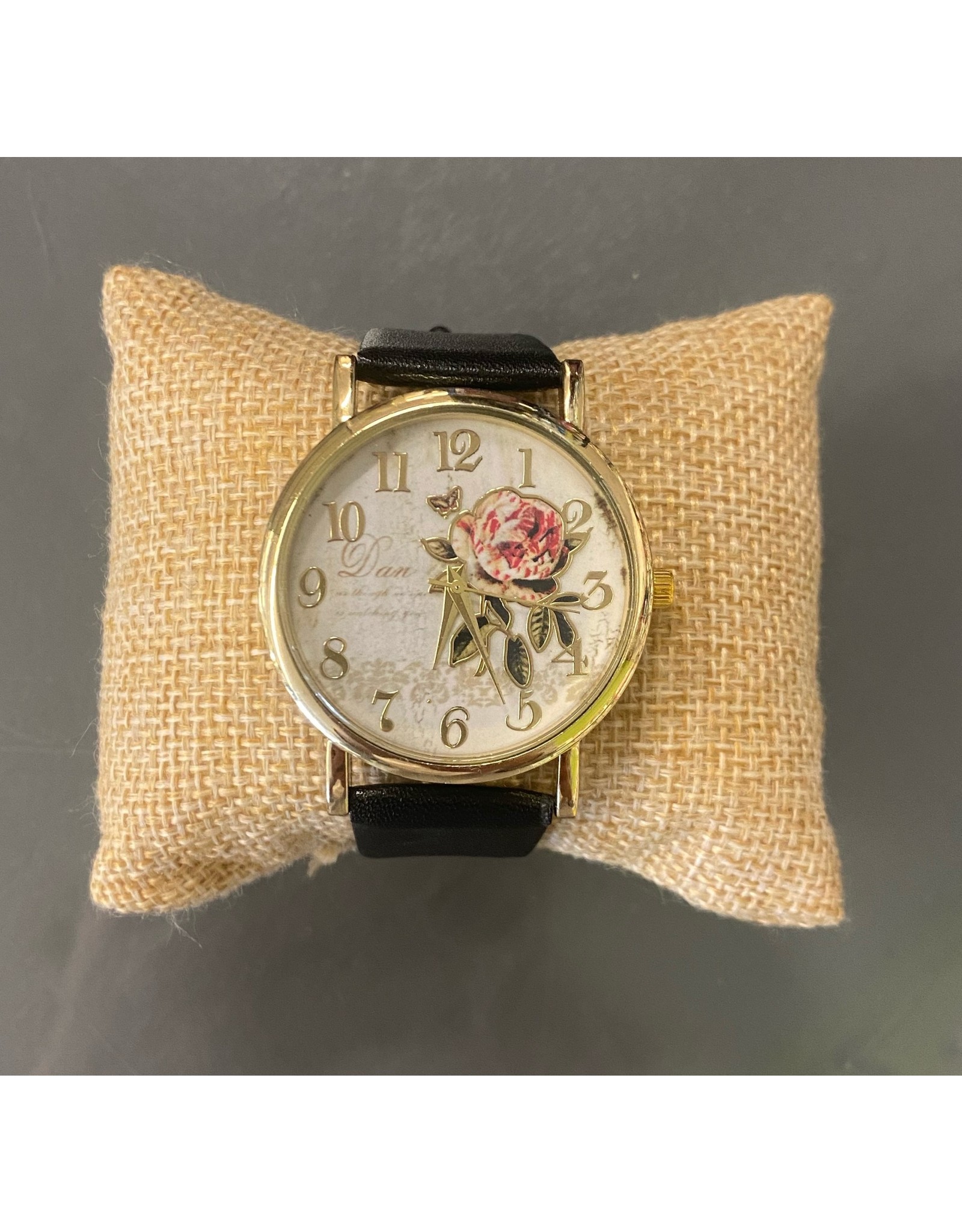 Womans Watch English Rose with Black Band