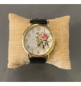 Womans Watch English Rose with Black Band