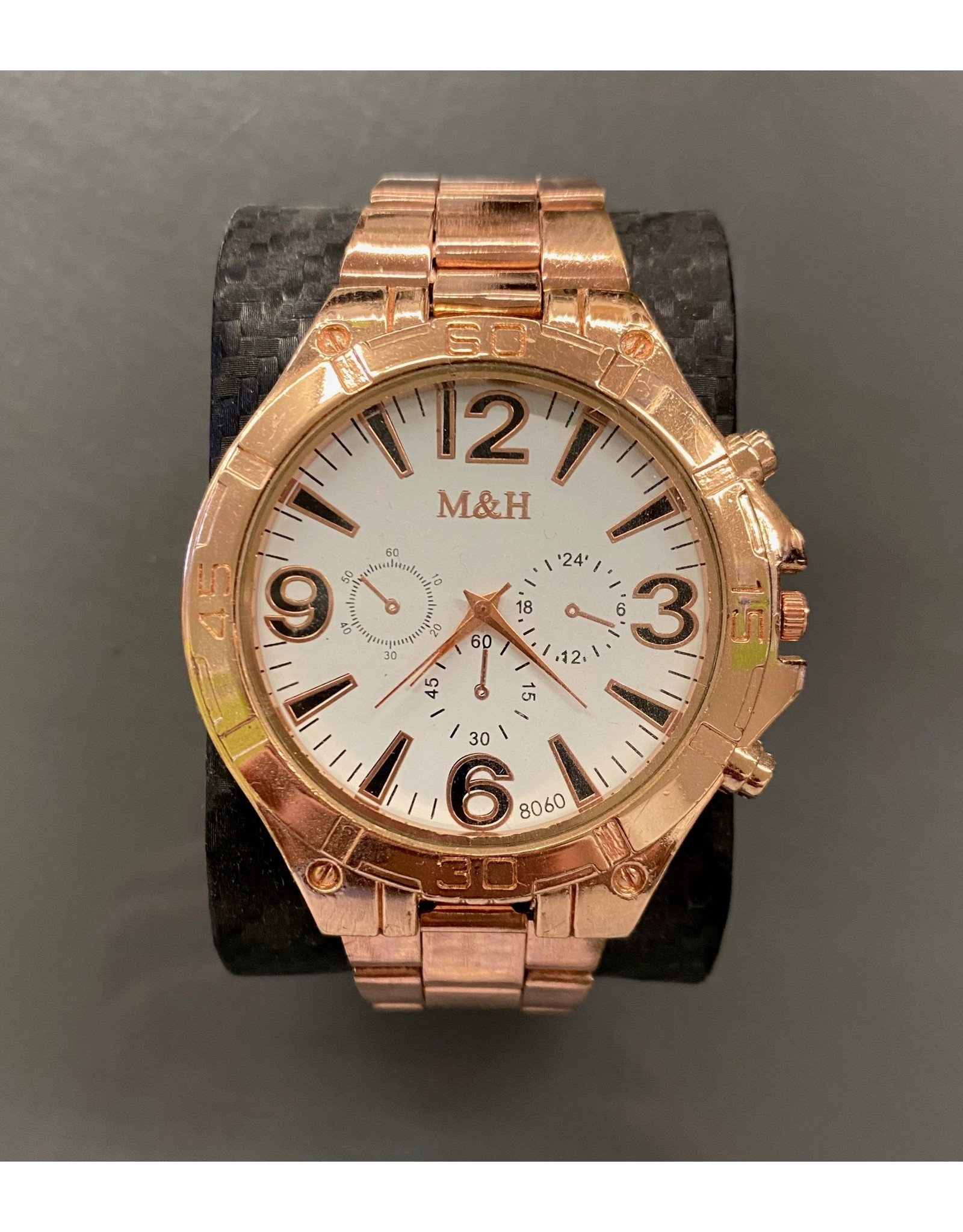 Mens Watch M&H Rose Gold with Chain Link Band