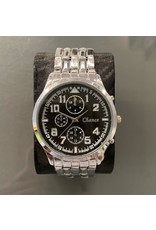 Mens Watch Chance Multi - Dial Black with Chain Link Strap