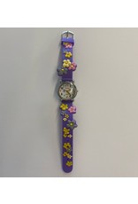 Children's Female Watch Purple with Yellow Flowers