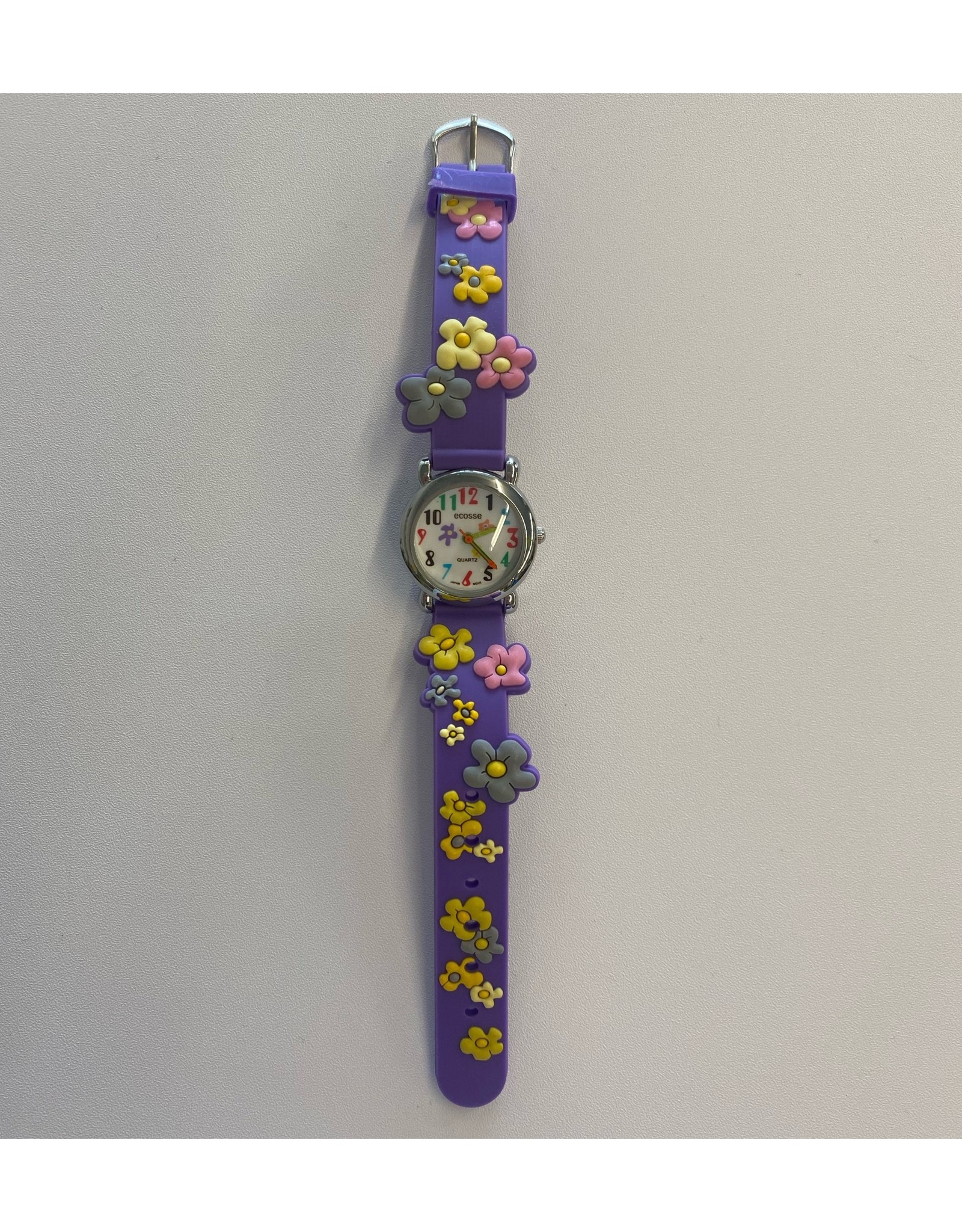 Children's Female Watch Purple with Yellow Flowers