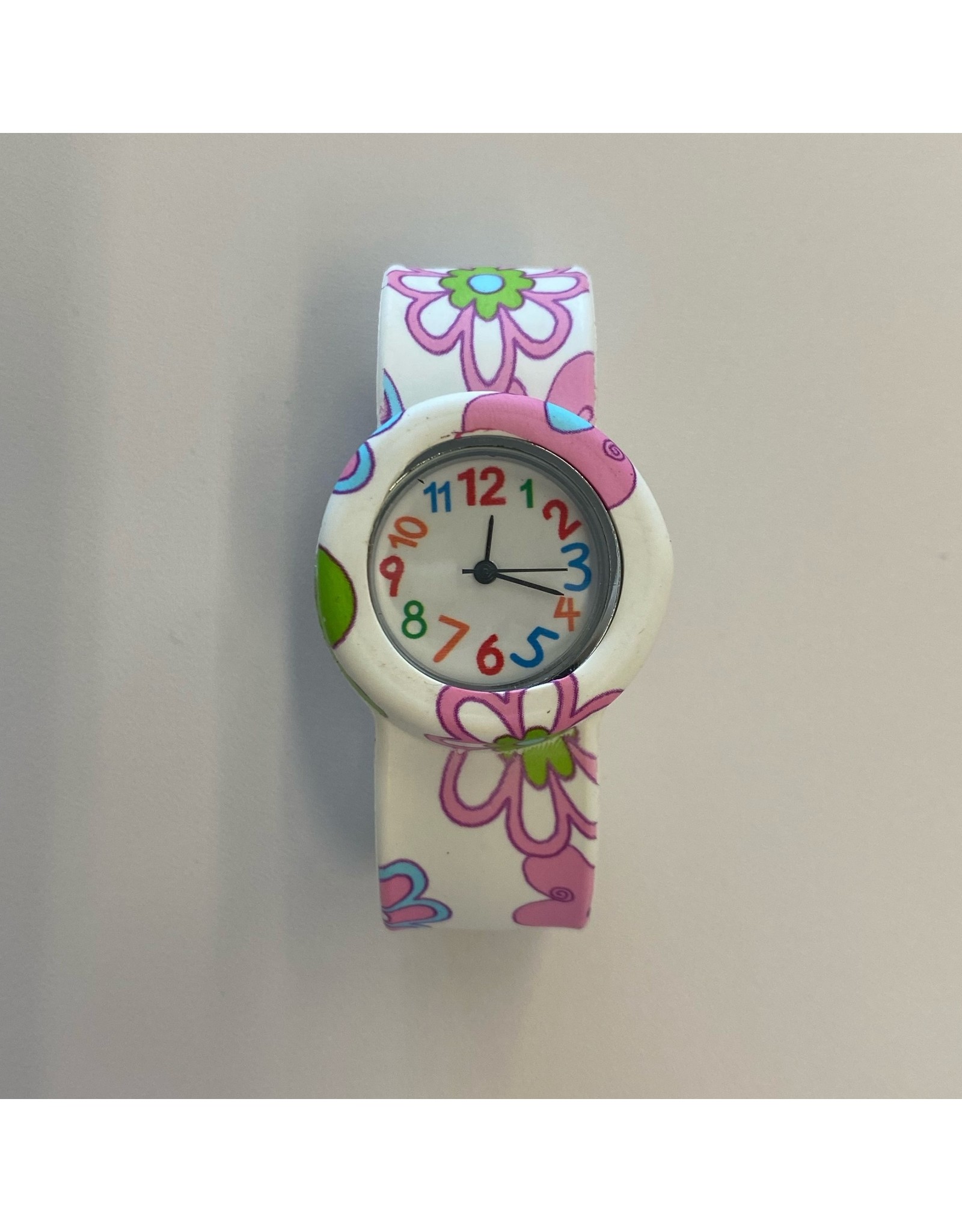 Children's Female Watch Pink Green and Blue Flowers