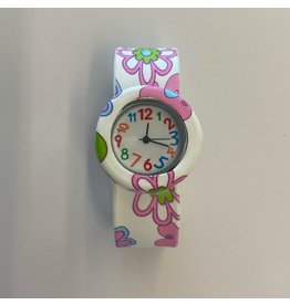 Children's Female Watch Pink Green and Blue Flowers