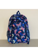 Toci - Pink Butterflies Blue Backpack
