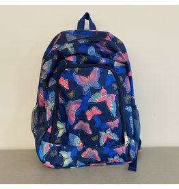 Toci - Pink Butterflies Blue Backpack