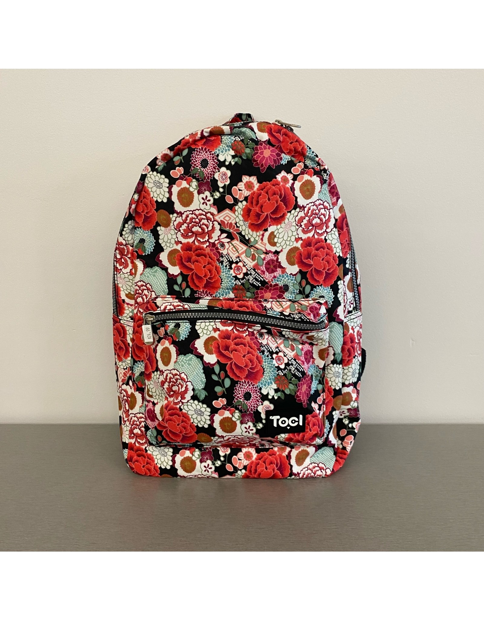 Toci - Red Floral Pattern Backpack
