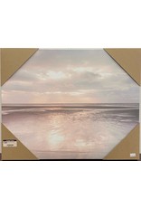 Beach Pink Sunset Framed Canvas
