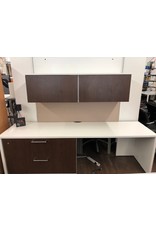 Steelcase Espresso/White Credenza with Lateral