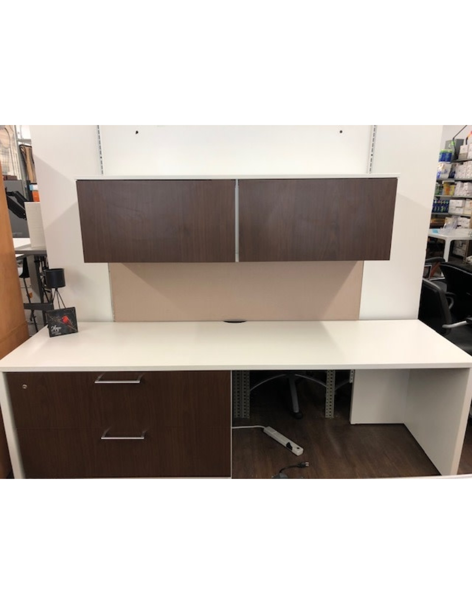 Steelcase Espresso/White Credenza with Lateral