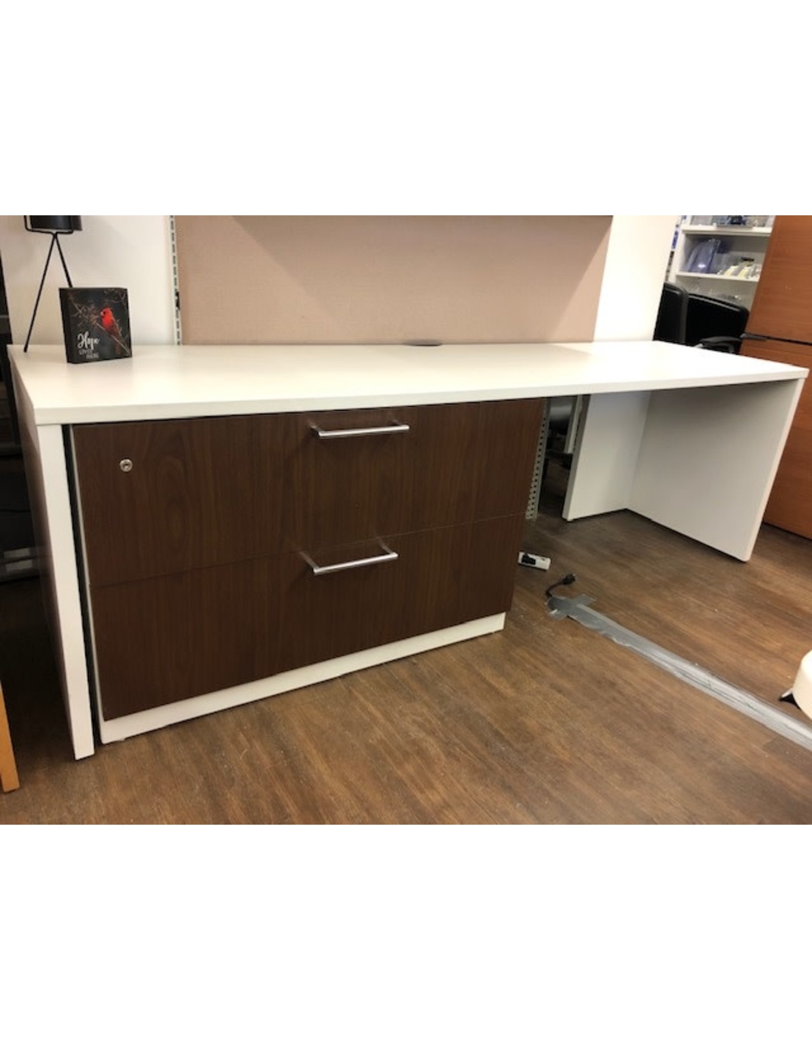 Steelcase Espresso/White Credenza with Lateral