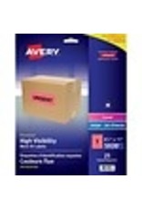 LABEL HI-VIS LTR NEON RD 25/PK