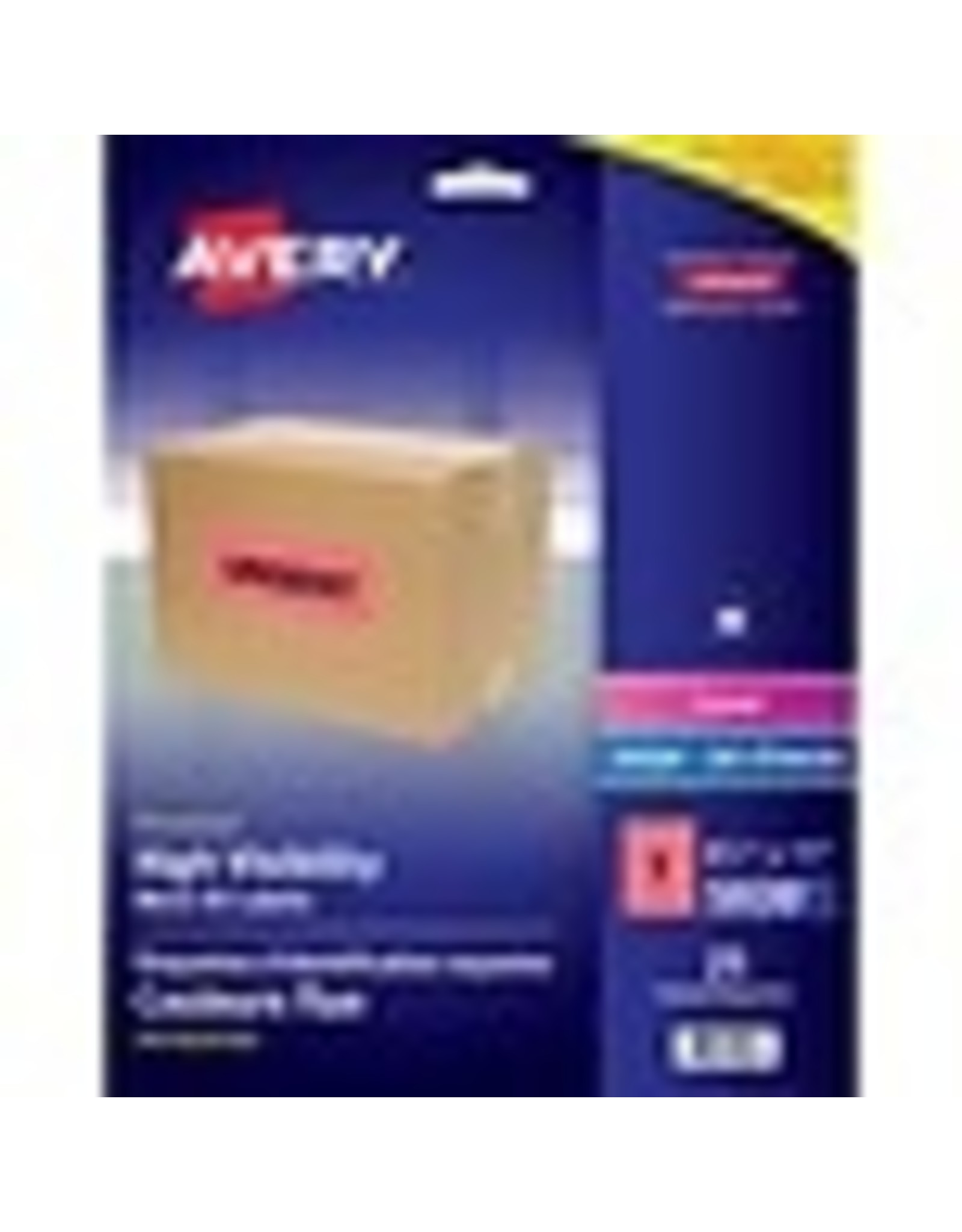 LABEL HI-VIS LTR NEON RD 25/PK
