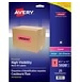 LABEL HI-VIS LTR NEON RD 25/PK