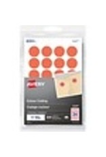LABEL RND 3/4'' FL.RED,240/PK