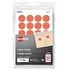 LABEL RND 3/4'' FL.RED,240/PK