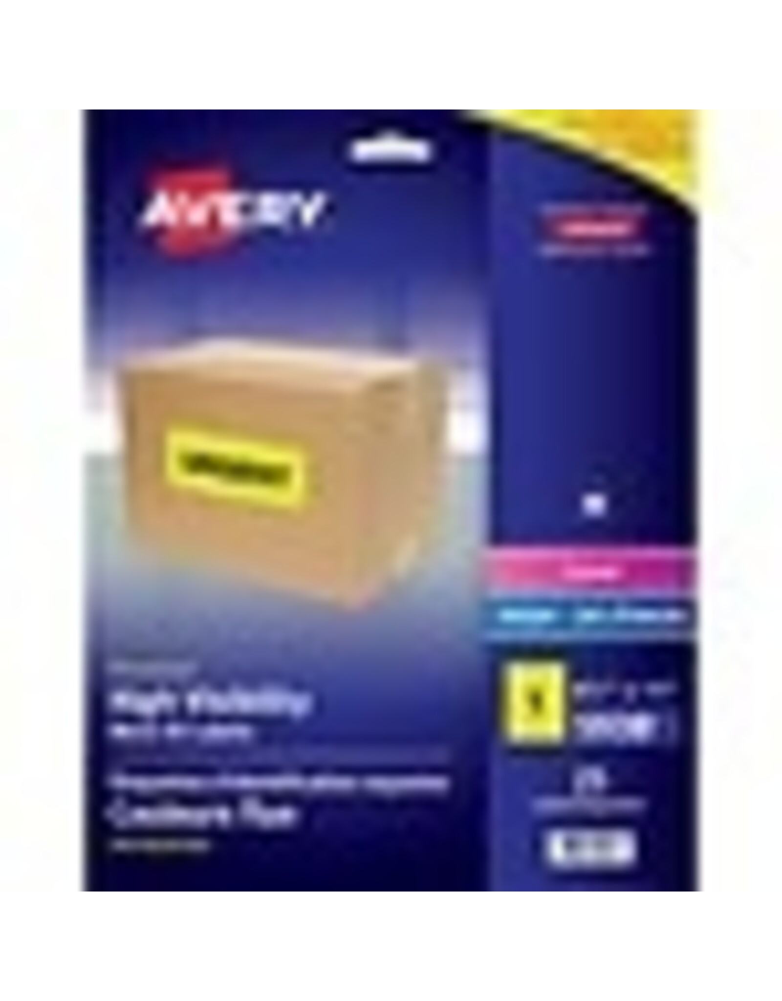 LABEL HI-VIS LTR NEON YW 25/PK