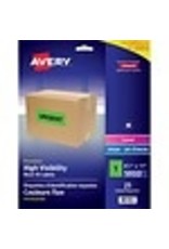 LABEL HI-VIS LTR NEON GRN 25pk