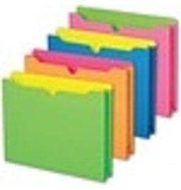 FILE JACKET LTR NEON ASST*10pk