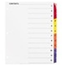 INDEX, QUICK w/TABLE CON*12TAB